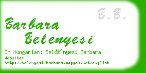 barbara belenyesi business card